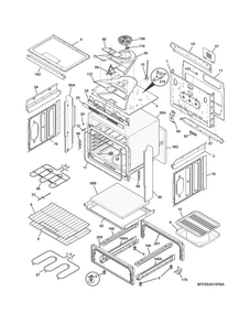 Body Diagram and Parts List for FFES3015PSA  Frigidaire Range