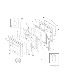 Door Diagram and Parts List for FPEF3081MFD  Frigidaire Range