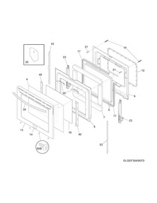 Door Diagram and Parts List for FGEF3055MFF  Frigidaire Range