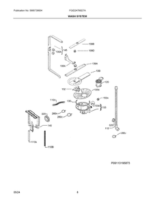Wash System Diagram and Parts List for FGID2479SD7A  Frigidaire Dishwasher