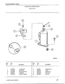 Room Air Conditioner Page 4 Diagram and Parts List for 5198B  Frigidaire Air Conditioner
