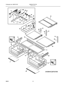 Shelves Diagram and Parts List for GRMC2273CF03  Frigidaire Refrigerator