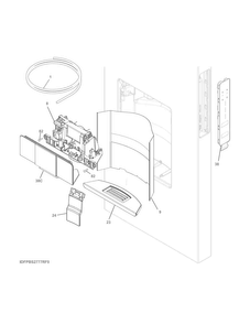Controls & Ice Dispenser Diagram and Parts List for FPBS2777RF1  Frigidaire Refrigerator