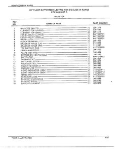 30" Floor/main Top Page 2 Diagram and Parts List for 4408C  Frigidaire Range