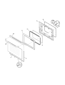 Door Diagram and Parts List for 79071314703  Kenmore Range