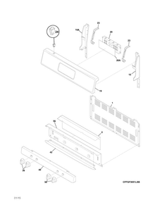 Backguard Diagram and Parts List for FFGF3053LSK  Frigidaire Range