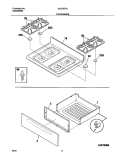 TOP / DRAWER Diagram and Parts List for GLGF377AQE  Frigidaire Range