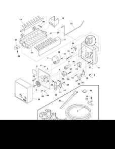 Ice Maker Diagram and Parts List for FFHS2612LS8  Frigidaire Refrigerator