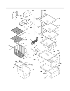 Shelves Diagram and Parts List for FPHS2386LF4  Frigidaire Refrigerator
