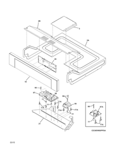 Control Panel Diagram and Parts List for E30EW85PPSA  Electrolux Wall Oven