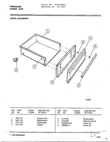 Frigidaire Range-gas Page 2 Diagram and Parts List for 2281  Frigidaire Range