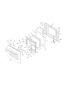 Door Diagram and Parts List for FFEW2725PSB  Frigidaire Wall Oven