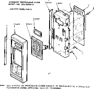 Control Panel Parts Diagram and Parts List for 5648898410  Kenmore Microwave