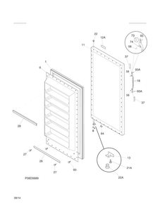 Door Diagram and Parts List for 25360722015  Kenmore Refrigerator