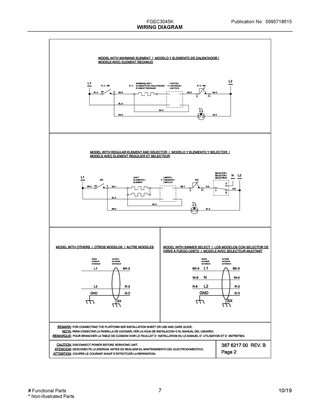 Wiring Diagram Diagram and Parts List for FGEC3045KWB  Frigidaire Cooktop