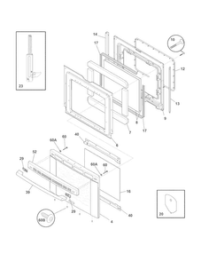 Door Diagram and Parts List for EI30GF55GSK  Electrolux Range