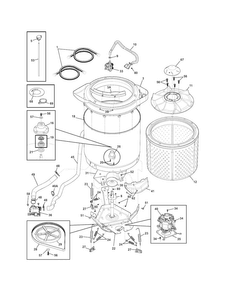 Motor/tub Diagram and Parts List for CFLE2022MW0  Frigidaire Washer Dryer Combo