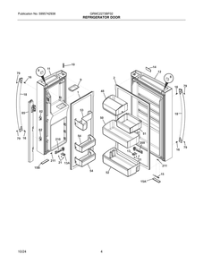 Refrigerator Door Diagram and Parts List for GRMC2273BF02  Frigidaire Refrigerator