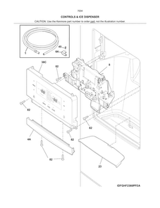 Controls & Ice Dispenser Diagram and Parts List for 2537034241D  Kenmore Refrigerator