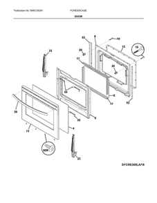Door Diagram and Parts List for FCRE305CASE  Frigidaire Range
