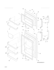 Doors Diagram and Parts List for 25360604411  Kenmore Refrigerator