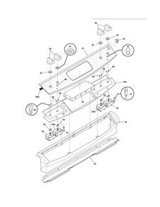 Backguard Diagram and Parts List for FFES3025LSD  Frigidaire Range