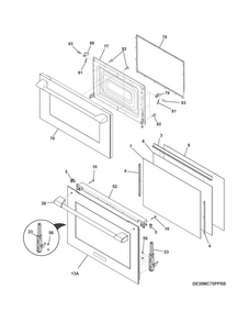 Doors Diagram and Parts List for E30MC75PPSB  Electrolux Microwave Oven Combo