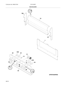 Backguard Diagram and Parts List for FFEF3009PWE  Frigidaire Range