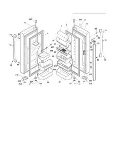 Fresh Food Door Diagram and Parts List for FPHF2399MF4  Frigidaire Refrigerator