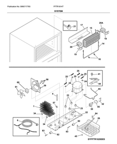 System Diagram and Parts List for FFTR1814TBE  Frigidaire Refrigerator