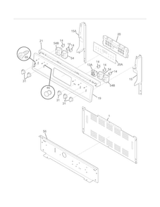 Backguard Diagram and Parts List for FGEF3041KFK  Frigidaire Range