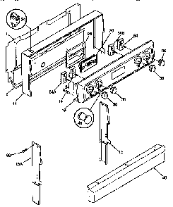 Backguard Diagram and Parts List for FEF367CA  Frigidaire Range