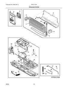 Cooling System Diagram and Parts List for FRFG1723AV00  Frigidaire Refrigerator