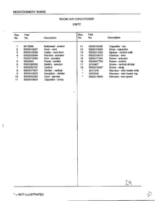 Room Air Conditioner Page 4 Diagram and Parts List for 5367C  Frigidaire Air Conditioner