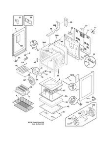 Body Diagram and Parts List for FFEF3019MBD  Frigidaire Range
