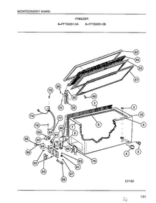 Freezer Diagram and Parts List for 83051-0B  Frigidaire Freezer