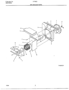 Air Handling Parts Diagram and Parts List for 5176003A  Frigidaire Air Conditioner
