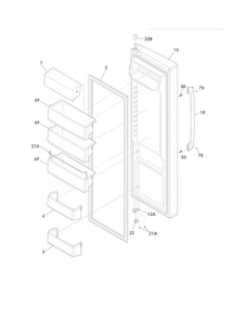 Refrigerator Door Diagram and Parts List for EW26SS70IS6  Electrolux Refrigerator