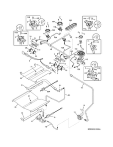Burner Diagram and Parts List for EI30GF45QSB  Electrolux Range