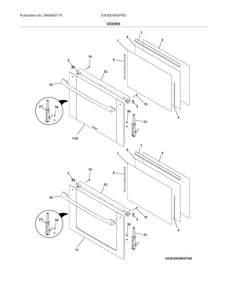 Doors Diagram and Parts List for EW30EW65PSD  Electrolux Wall Oven