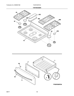 Part Location Diagram of 5304517133 Frigidaire PANEL