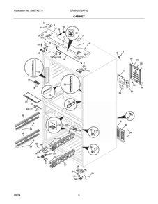 Cabinet Diagram and Parts List for GRMN2872AF02  Frigidaire Refrigerator
