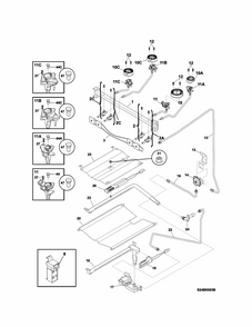 Burner Diagram and Parts List for 79074033311  Kenmore Range