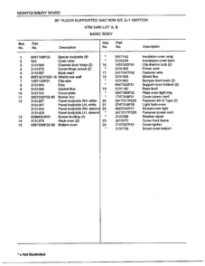 30"/basic Body Page 2 Diagram and Parts List for 2450C  Frigidaire Range