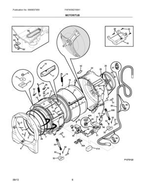 04 - MOTOR/TUB Diagram and Parts List for FAFW3921NW1  Frigidaire Washer