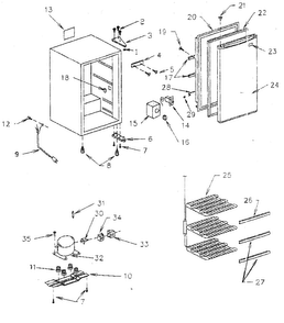 Refrigerator Parts Diagram and Parts List for 56425502500  Kenmore Freezer