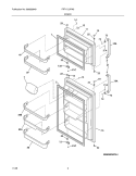 DOOR Diagram and Parts List for FRT17L3FW5  Frigidaire Refrigerator