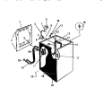 CABINET, HOSES Diagram and Parts List for LA271JXW3  Frigidaire Washer