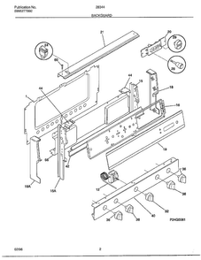 Backguard Diagram and Parts List for 283440C  Frigidaire Range