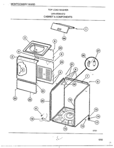 Cabinet And Components Diagram and Parts List for 6506-87D  Frigidaire Washer